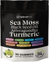 Optimal Prime Sea Moss and Black Seed Oil Gummies, Ashwagandha, Turmeric, Manuka Honey, ACV, Dandelion, Black Pepper, Burdock, Bladderwrack, Vegan, 90 Gummies 45 Ημέρα προσφοράς