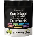 Optimal Prime Sea Moss and Black Seed Oil Gummies, Ashwagandha, Turmeric, Manuka Honey, ACV, Dandelion, Black Pepper, Burdock, Bladderwrack, Vegan, 90 Gummies 45 Day Supply