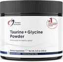 Designs for Health Taurine + Glycine Powder - Αμινοξέα για Υγιή Γήρανση - Υποστηρίζει Κυτταρική, Μεταβολική & Καρδιά Υγεία - Μη ΓΤΟ Άγευστη σκόνη αμινοξέων (250 g)