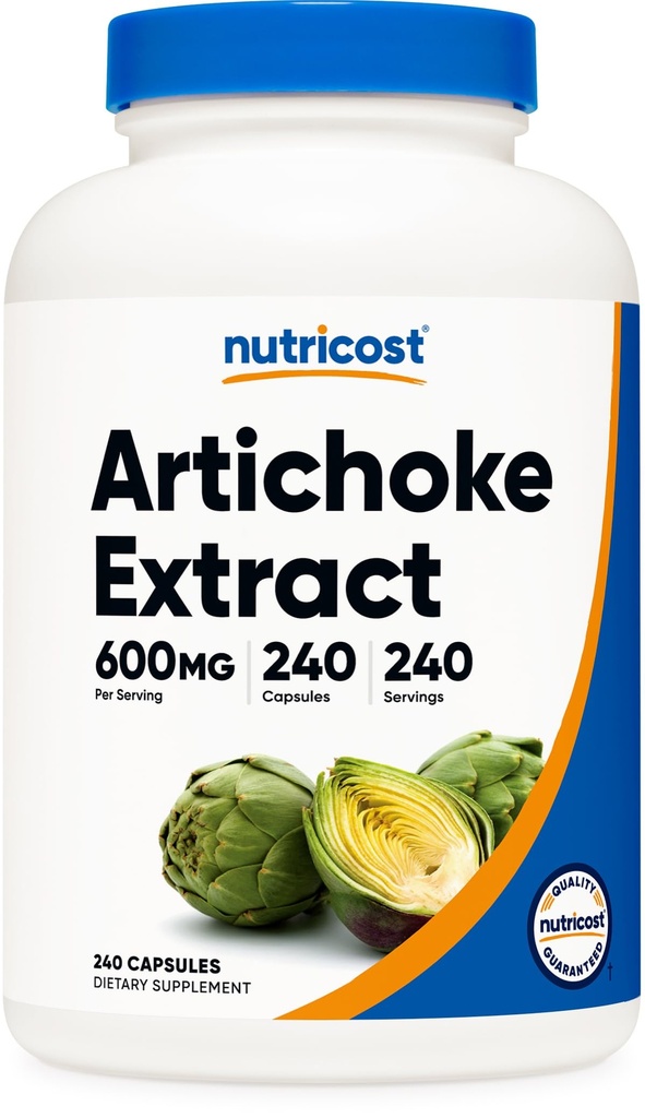 Nutricost Artichoke Extract 600mg, 240 κάψουλες χορτοφάγων - Χωρίς γλουτένη, μη ΓΤΟ