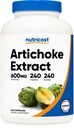 Nutricost Artichoke Extract 600mg, 240 κάψουλες χορτοφάγων - Χωρίς γλουτένη, μη ΓΤΟ