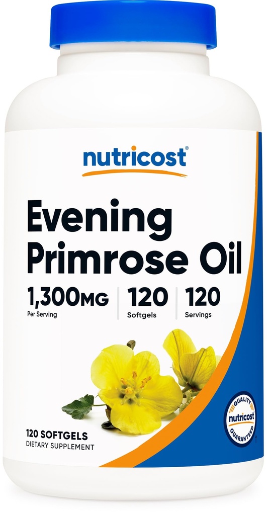 Νουτρικόστ Βραδινό Λάδι Πριμρόζης 1.300mg, 120 Softgels - Ψυχρή πίεση, Μη ΓΤΟ, Χωρίς γλουτένη, 120 μερίδες