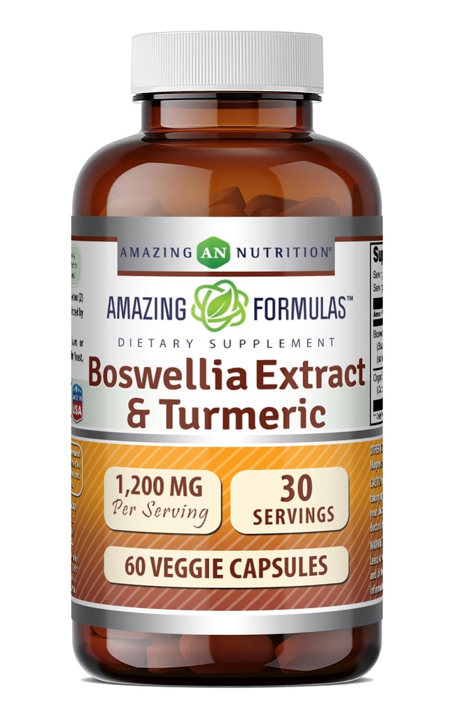 Amazing Formulas Boswellia Extract & Turmeric Supplement 