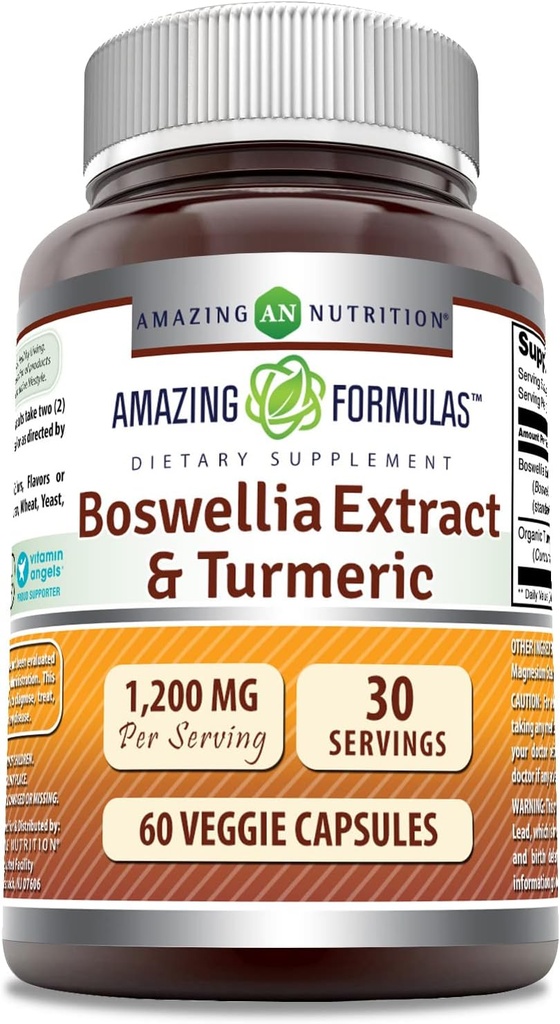 Amazing Formulas Boswellia Extract & Turmeric Supplement 