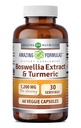 Amazing Formulas Boswellia Extract & Turmeric Supplement | 1200 Mg Per Serving | 60 Veggie Capsules | Non-GMO | Gluten Free | Made in USA |