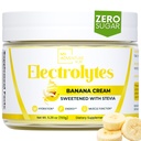 Zero Sugar - Μπανάνα Κρέμα Ηλεκτρολυτών Σκόνη - Αναψυκτική Ενυδάτωση - Καφεΐνη Δωρεάν Ενέργεια με όλα τα φυσικά συστατικά - Vegan, Keto & Παλαιό - Ζάχαρη Δωρεάν Ηλεκτρολυτές Ποτό σε σκόνη Mix - 37 Σερβιέτες
