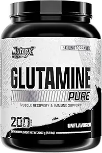 Nutrex Research L-Glutamine Powder - 200 Σερβιέτες - Καθαρή Άγευστη, Μη ΓΤΟ & Χωρίς Γλουτένη