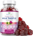 Γάλα χωρίς ζάχαρη Γαϊδουράγκαθο Gummies για τον καθαρισμό του ήπατος Detox & επισκευή (Φυσικό βατόμουρο-Raz Γεύση) Cardo Mariano, συμπλήρωμα γαϊδουράγκαθο γάλακτος καθαρισμού, αντιοξειδωτική υποστήριξη, Vegan, αντικαθιστά χάπια & κάψουλες