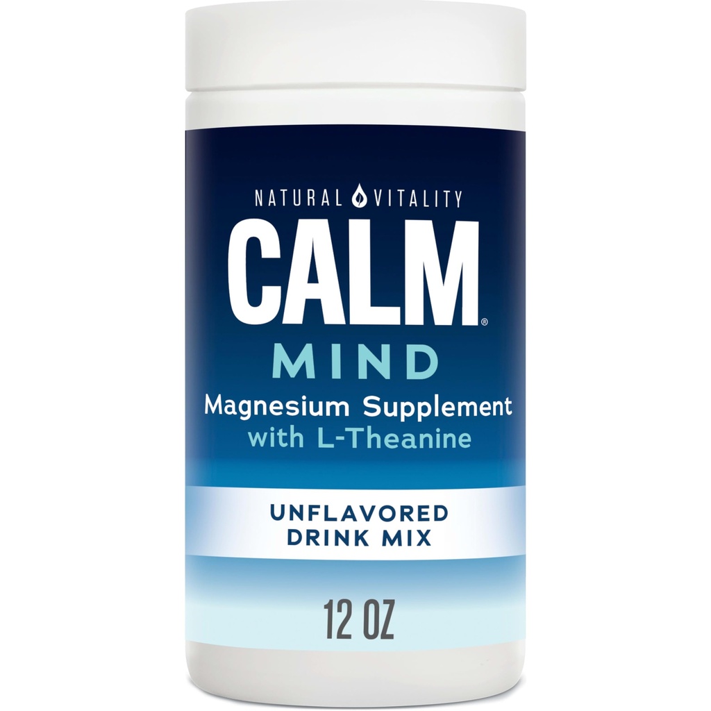 Φυσικό Vitality Calm Mind, Magnesium Citrate + L-Θεανίνη σκόνη, συμπλήρωμα για το στρες ανακούφιση, χωρίς γλουτένη & χορτοφάγους, χωρίς γεύση, 12 oz.