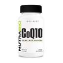 NutraBio CoQ10 Συμπλήρωμα διατροφής με Bioperine, Υγιεινή λειτουργία καρδιάς & Κυτταρική παραγωγή ενέργειας, 200mg - 60 κάψουλες
