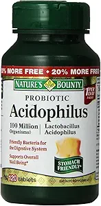 Nature's Bounty Probiotic Acidophilus Tablets, 120 ea (Pack of 5)