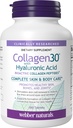 Webber Naturals Collagen30 με Υαλουρονικό οξύ, Βιοενεργό κολλαγόνο Πεπτίδια, 180 δισκία, βοηθά στη μείωση των ρυτίδων ματιών και λεπτή γραμμή προσώπου, μη ΓΤΟ