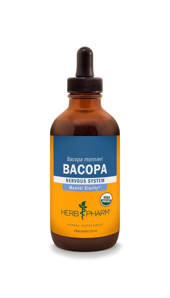 Herb Pharm Certified Organic Bacopa Liquid Extract for Brain Support - 4 Ounce