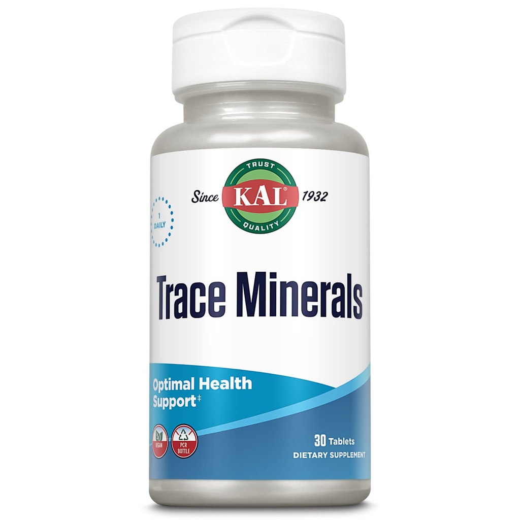 Kal Trace Minerals Actisorb δισκία, 30 κόμης
