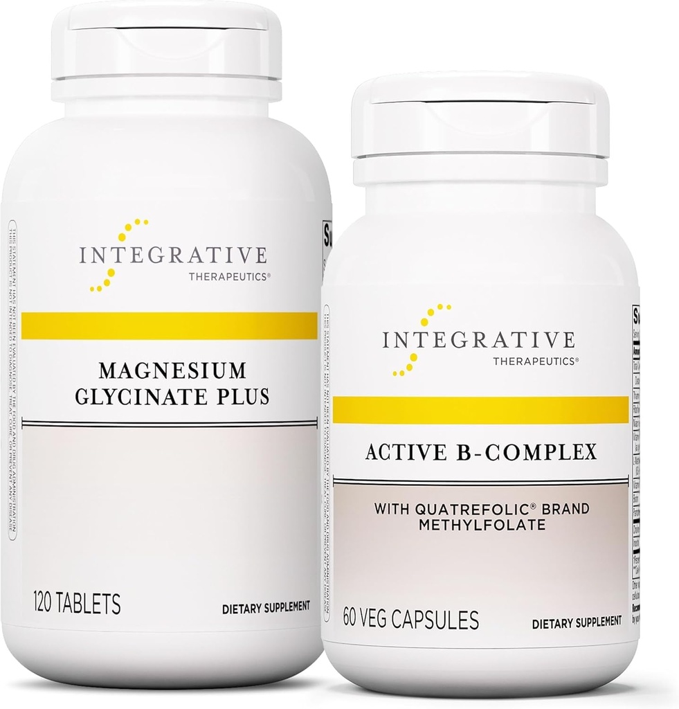 Integrative Θεραπευτική Δέσμη με Ενεργό B-Complex, 60 Κάψουλες & Μαγνήσιο Γλυκινικό Plus, 120 δισκία - Ενεργό B-Complex για την Υποστήριξη Ενέργειας Μεταβολισμού* - Υποστήριξη Εγκεφαλική Υγεία, Υγεία της Καρδιάς & Νεύρο