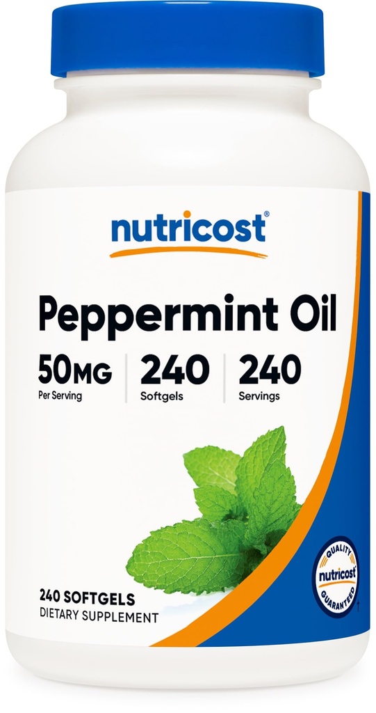 Nutricost Peppermint Oil Softgels (240 SFG) (50 MG) - Χωρίς γλουτένη, δοκιμή τρίτου μέρους και GMO δωρεάν