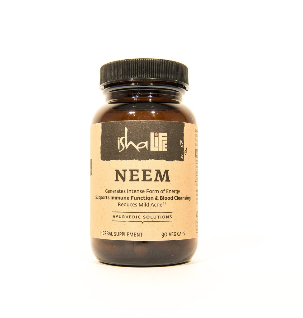 ISHA Organic Neem Supplement — Φυσικό Ayurvedic Herbal Cleaner and Purifier: Ενισχύει την Ανοσία - 90 κάψουλες χορτοφάγων, 900 mg το καθένα