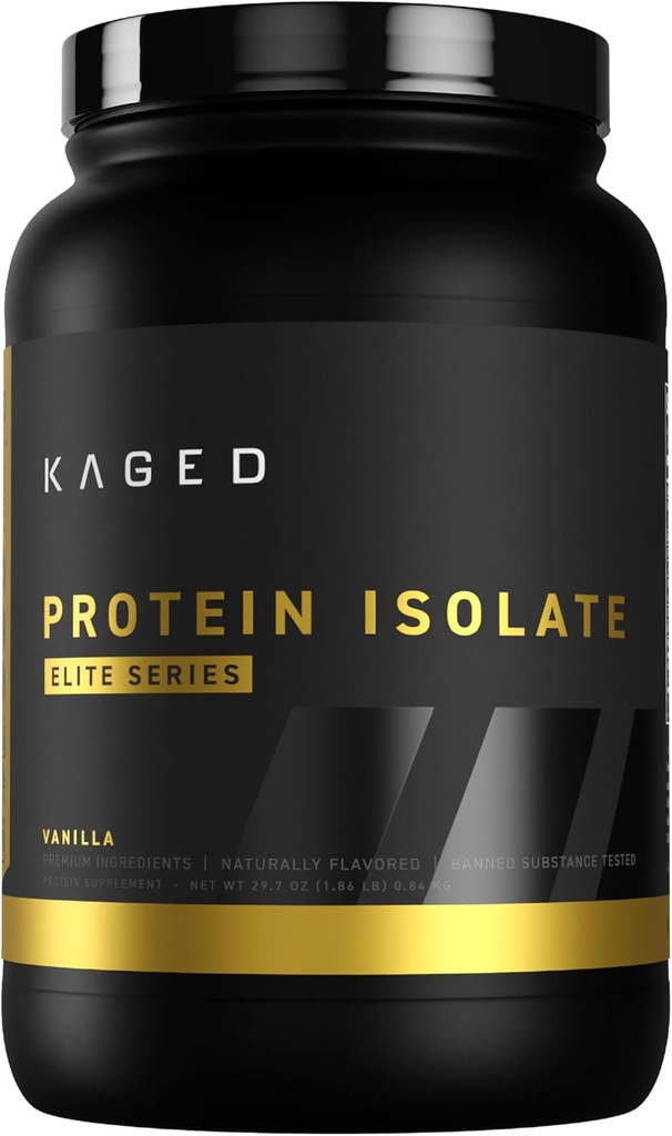 Kaged Whey Protein Isolate Elite Powder | Vanilla | Whey, Casein, & Milk Protein Blend | Post Workout Recovery Drink | Supports Muscle Building | Supplements for Men & Women | 2 lbs