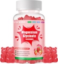 Μαγνήσιο Γλυκινικό Gummies 1000mg - Συμπλήρωμα μαγνησίου χωρίς ζάχαρη με βιταμίνη D, B6, CoQ10 για υποστήριξη ηρεμίας & ύπνου - 60 Gummies Φράουλα