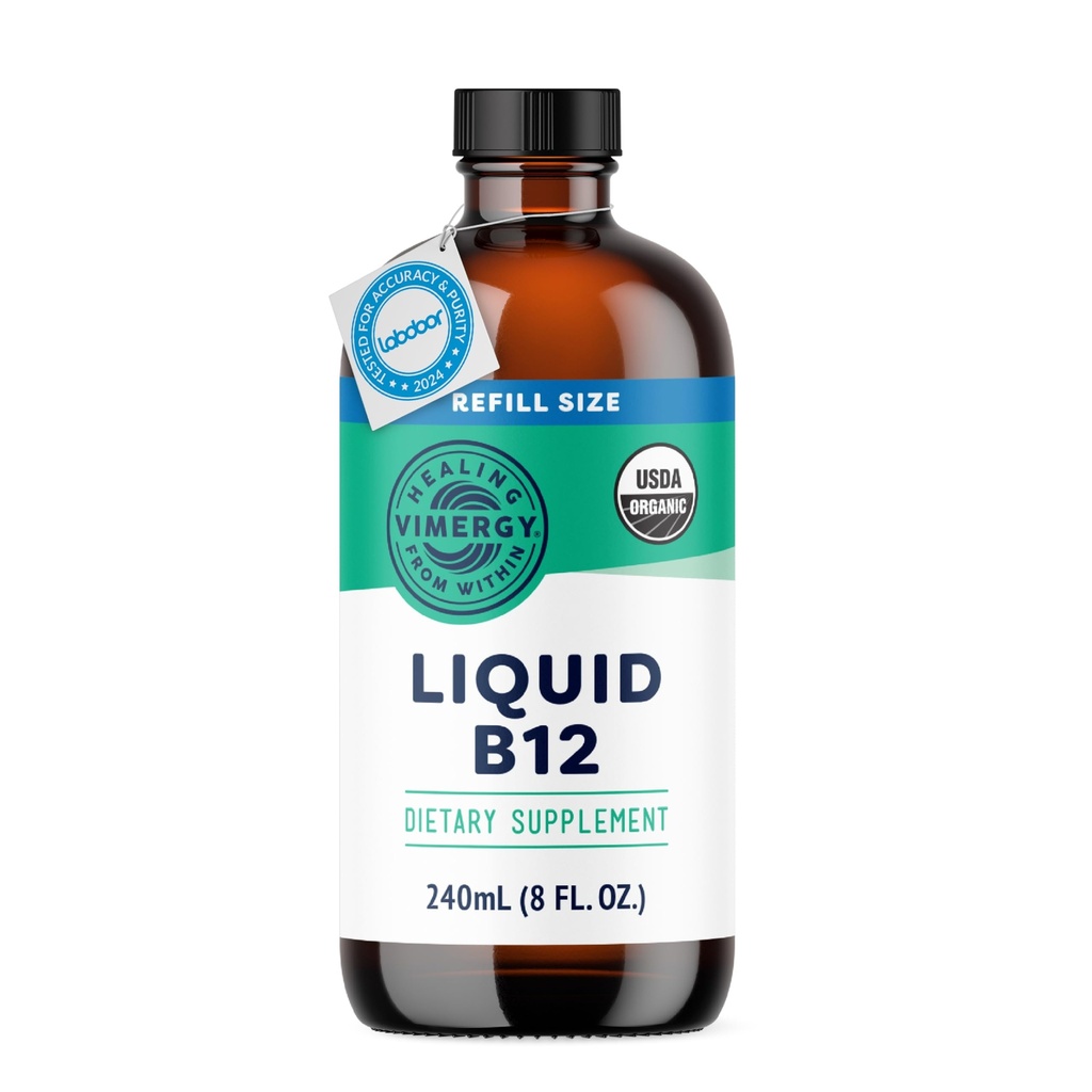 Vimergy Liquid B12 Refill – Fast-Absorbing Brain Support – Συμπλήρωμα Ενεργειακής Υποστήριξης – USDA Certified Organic, Vegan, Non-GMO – 240 Services (240 mL)