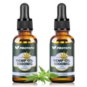(2Pack Hemp Oil - Ωμέγα 3-6-9 λιπαρά οξέα συμπλήρωμα διατροφής για την υποστήριξη του ανοσοποιητικού συστήματος, Εστίαση, ηρεμία, χαλάρωση, και ενίσχυση Mood - Βιολογικά, Vegan, μη ΓΤΟ