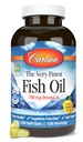 Carlson - The Very Finest Fish Oil, 700 mg Omega-3s, Norwegian Fish Oil Supplement, Wild Caught Omega-3 Fish Oil, Sustainablely Soured Fish Oil Capsules, Omega 3 Supplement, Lemon, 240 Softgels
