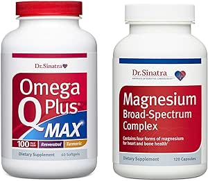 Dr. Sinatra Omega Q Plus MAX with 100 mg of CoQ10 and Magnesium Broad-Spectrum Complex Ultimate Heart Health Bundle | Advanced Cardiovascular Support for Healthy Cholesterol and Blood Pressure