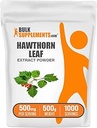 BulkSupplements.com Hawthorn Leaf Extract Powder - Hawthorn Leaf Supplement - Herbal Supplement, Vegan & Gluten Free, 500mg per Serving, 500g (1.1 lbs) (Pack of 1)