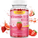 Βιταμίνη B12 Gummies για γυναίκες & άνδρες, 5000mcg Μεθύλιο B12 Gummies με βιταμίνη B6, D3, Σιδήρου, Folate για ενήλικες, υποστηρίζει την ενέργεια και τον μεταβολισμό Boost, Mood, ανοσοποιητικό & νευρικό σύστημα, ζάχαρη δωρεάν Φράουλα