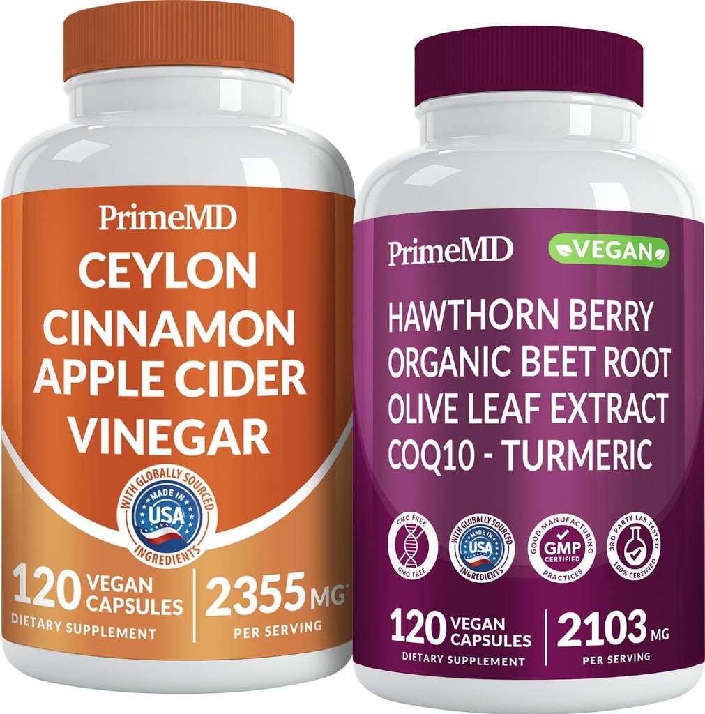 Ceylon Cinnamon (1pk) και Nitric Oxide (1pk) Συμπλήρωμα Bundle - Ισχυρές Βιταμίνες για την Καρδιά, Μεταβολισμός, Ισορροπία, Κυκλοφορία, Λιπίδια και Ανοσοποιητική Υποστήριξη - Μη ΓΤΟ, Vegan, Χωρίς Γλουτένη