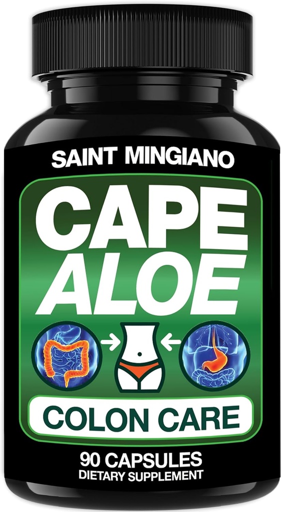 Cape Aloe Vera Κάψουλες - Cleanse Colon, Detox & Flush - 90 Κάψουλες. Απαλή δυσκοιλιότητα Ανακούφιση και κίνηση του εντέρου Ενεργώντας ως φυσικό βοτανικό Laxative - Bowel Movement Digestive Health