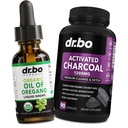Ρίγανη Oil Organic Liquid Drops & Charcoal Capsules - Λάδι από Ρίγανο Drops Βάμμα & Χάπια Ανθρακωρύχου για Στομαχικό Αέριο Cleanse Detox Immune Support, Digestive Binder - Organic