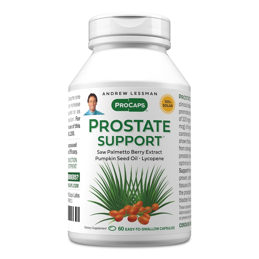 ANDREW LESSMAN Prostate Support Supplement for Men's Health, 60 Softgels, No Additives - Saw Palmetto for Men, Pumpkin Seed Oil, Lycopene, Omega-3 for Prostate Health, Urinary, Bladder Function