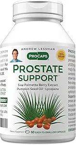 ANDREW LESSMAN Prostate συμπλήρωμα υποστήριξης για την υγεία των ανδρών, 60 Softgels, Δεν Πρόσθετα - Πριόνι Palmetto για τους άνδρες, Pumpkin Seed Oil, Lycope, Omega-3 για την υγεία του προστάτη, ουρητήριο, λειτουργία της ουροδόχου κύστης