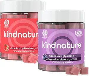 KINDNATURE Power Duo: Magnesium & Vitamin B1 Gummies Bundle – Enhanced Energy & Nerve Support, Delicious & Chewable