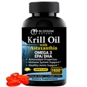 Λάδι κριλ Ανταρκτικής Softgels–1600mg ανά Σερβίρισμα με 2mg Ασταξανθίνη, Υψηλή Ωμέγα‐3 (174mg EPA & 120mg DHA) σε μορφή φωσφολιπιδίων–Υποστηρίγματα Κοινή, Καρδιά, Δέρμα & Εγκεφαλική Υγεία–60 Λεμόνι-Flavored Softgels