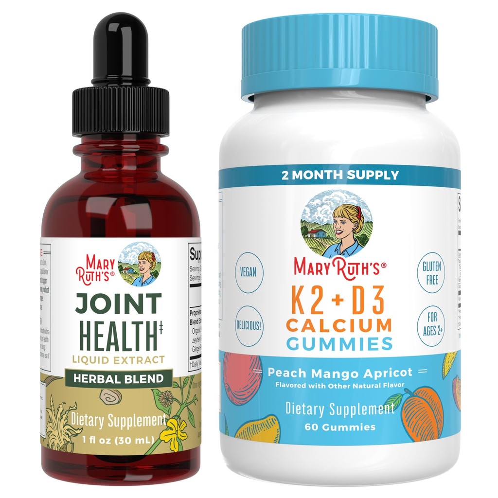 MaryRuth Organics Joint Health Liquid Drops & Vitamin K2+D3 Gummies (Peach Mango και Apricot) 