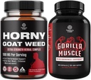 Bundle of Horny Goat Weed with Black Maca Root, Tongkat Ali, Saw Palmetto & Panax Ginseng Extract for Stamina & Energy and Extra Strength Testosterone Booster - συμπλήρωμα διεύρυνσης μυών για τους άνδρες