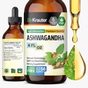 BIO KRAUTER Ashwagandha Υγρές σταγόνες - Ashwagandha Συμπληρώματα για την ηρεμία - Vegan Mood Υποστήριξη σταγόνες - Αλκοόλ & Ζάχαρη Δωρεάν - 4 Fl.Oz.