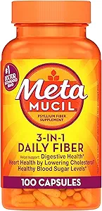 Metamucil Fiber Therapy for Regularity Fiber Supplement Κάψουλες, 100- Count Φιάλες (Pack of 2)