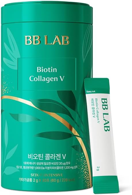 BB LAB σκόνη κολλαγόνο, SF3X-7 εντατική σειρά, Made in Korea, 30 ραβδιά (Biotin Collagen V), πράσινο