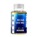 Vitamatic BCAA Gummies - Branch Chain Amino Acid Supplements - Peach Flavor - 600mg per Serving - 60 Vegan Pectin Based Gummies (1 Bottle)