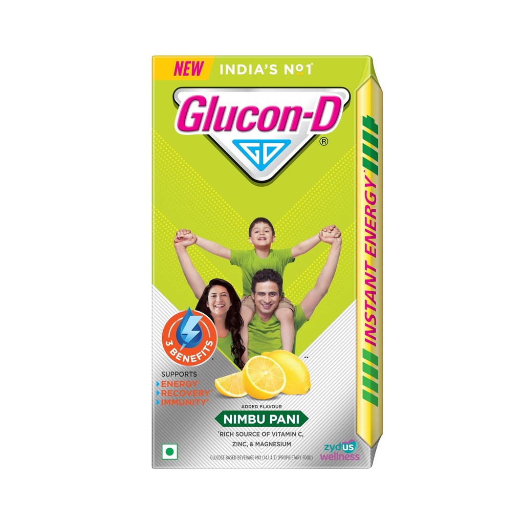 Glucon-D Instant Energy Drink Powder Refill 1KG+250g free | Energy, Hydration, Immunity | Nimbu Paani