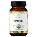 Truvani Organic Vitamin D3 - Φυτική βάση, USDA Organic, Gluten-free, Μη ΓΤΟ, Vegan D3 συμπλήρωμα - Υποστηρίζει την υγεία των οστών, του ανοσοποιητικού και του εγκεφάλου - 30 δισκία