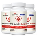 Ubiquinol CoQ10-600mg-Softgel, Active Coq10 Ubiquinol Supplement with Vitamin E & Omega 3, 6, 9, Υψηλή Απορρόφηση-Συνένζυμο-Q10, Ισχυρό Αντιοξειδωτικό για την παραγωγή ενέργειας, Tested, 180 Count