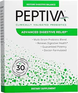 Peptiva Advanced 50 Billion CFU Probiotic - Digestive Relief - Κλινικά έγκυρη, Premium Probiotic, 30ct