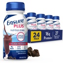 Ensure Plus Dark Chocolate Nutrition Shake | Meal Replacement Shake | Ready to Drink | 16g Protein and 27 Vitamins and Minerals | 8 fl oz - 24 Pack