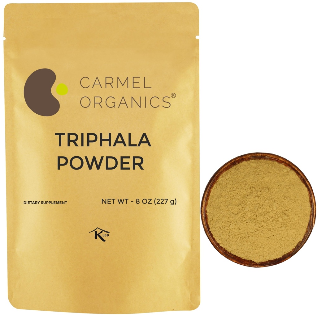 CARMEL ORGANICS Triphala Powder (8 Ουγγιά) για Digestive Υποστήριξη 