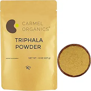 CARMEL ORGANICS Triphala Powder (8 Ουγγιά) για Digestive Υποστήριξη 