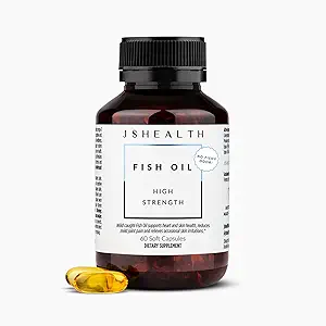 JSHealth High Strength Omega-3 Fish Oil | Wild-Caught, Friend of The Sea Certified, 60 Capsules